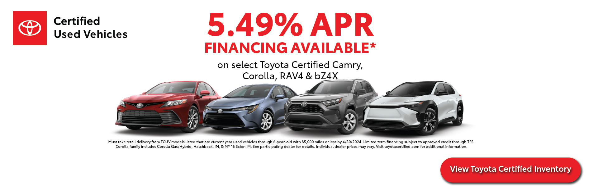 Toyota Certified Used Vehicle Offer | LeadCar Toyota La Crosse in La Crosse WI